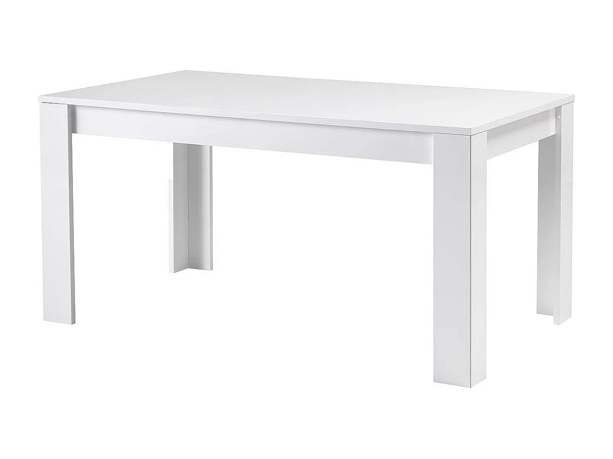 DENAE - Table de Repas Rectangulaire 160x90cm Laquée Blanc Brillant