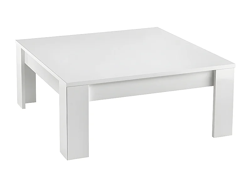DENAE - Table Basse Carrée 100cm Laquée Blanc Brillant