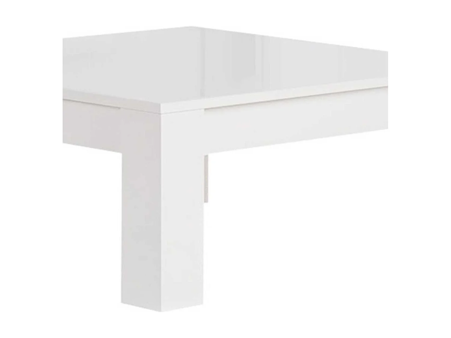 DENAE - Table Basse Carrée 100cm Laquée Blanc Brillant