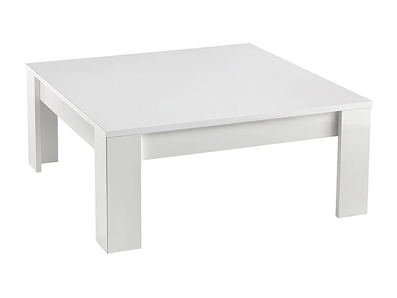DENAE - Table Basse Carrée 100cm Laquée Blanc Brillant