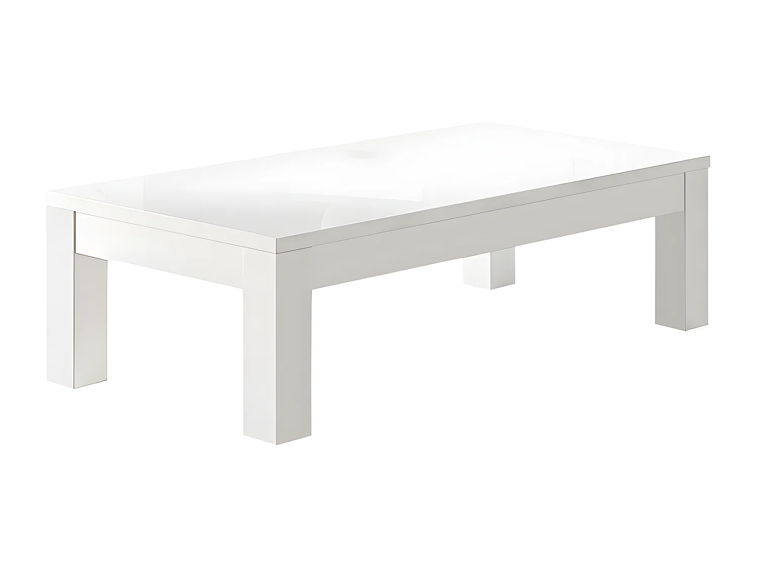 DEYTON - Table Basse L127cm Laquée Blanc Brillant