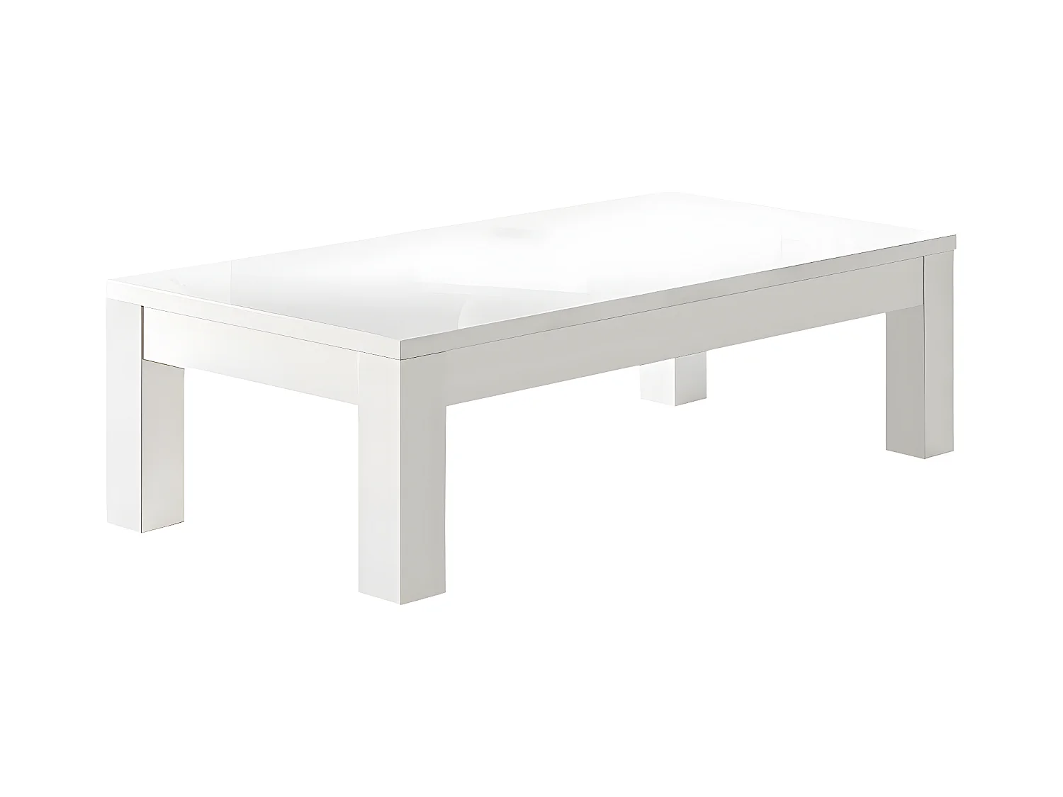 DEYTON - Table Basse L127cm Laquée Blanc Brillant
