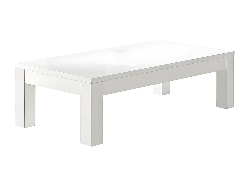 DEYTON - Table Basse L127cm Laquée Blanc Brillant