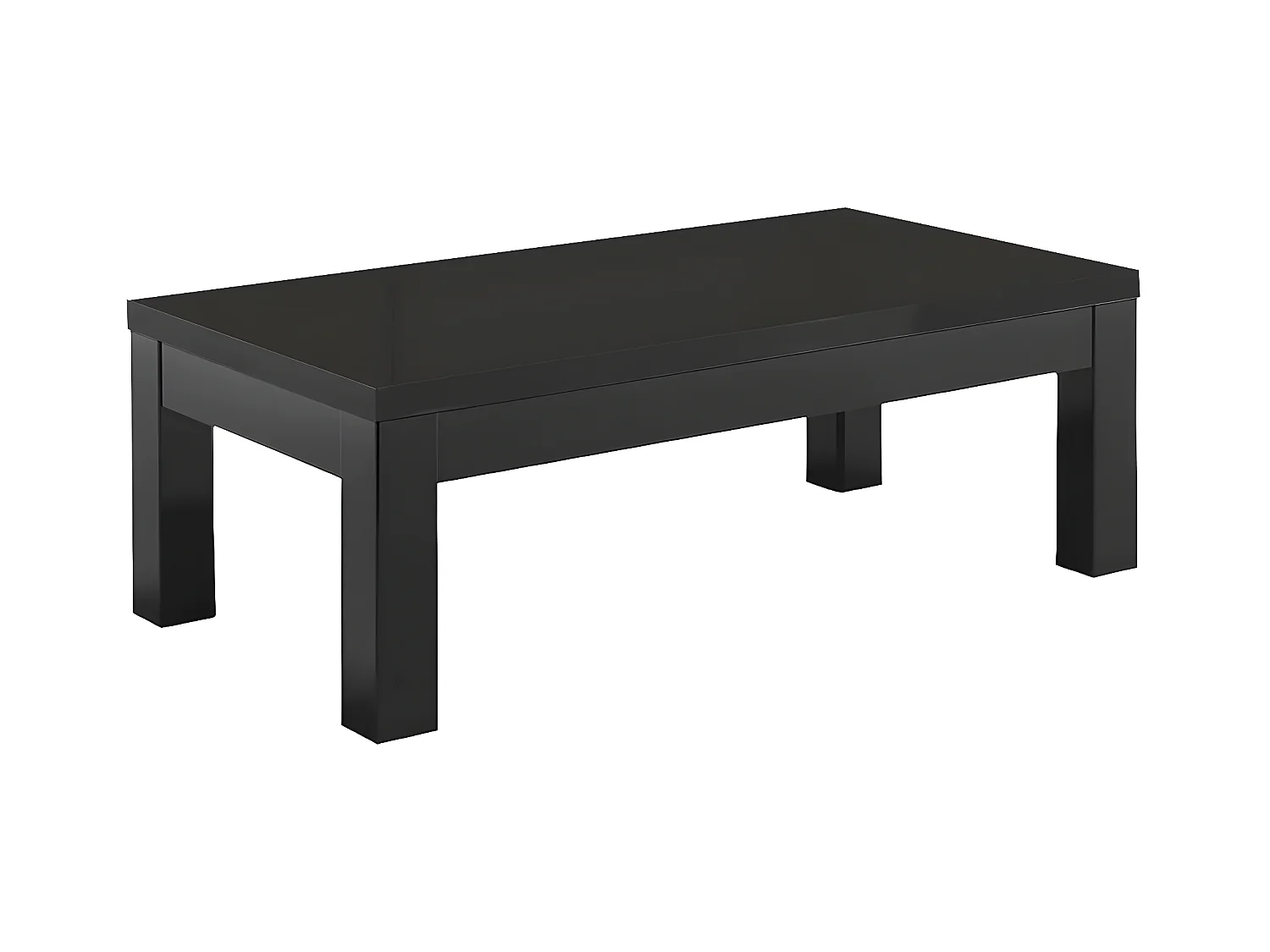 DEYTON - Table Basse L127cm Laquée Noir Brillant
