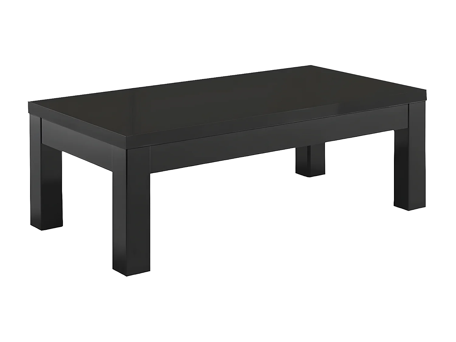 DEYTON - Table Basse L127cm Laquée Noir Brillant