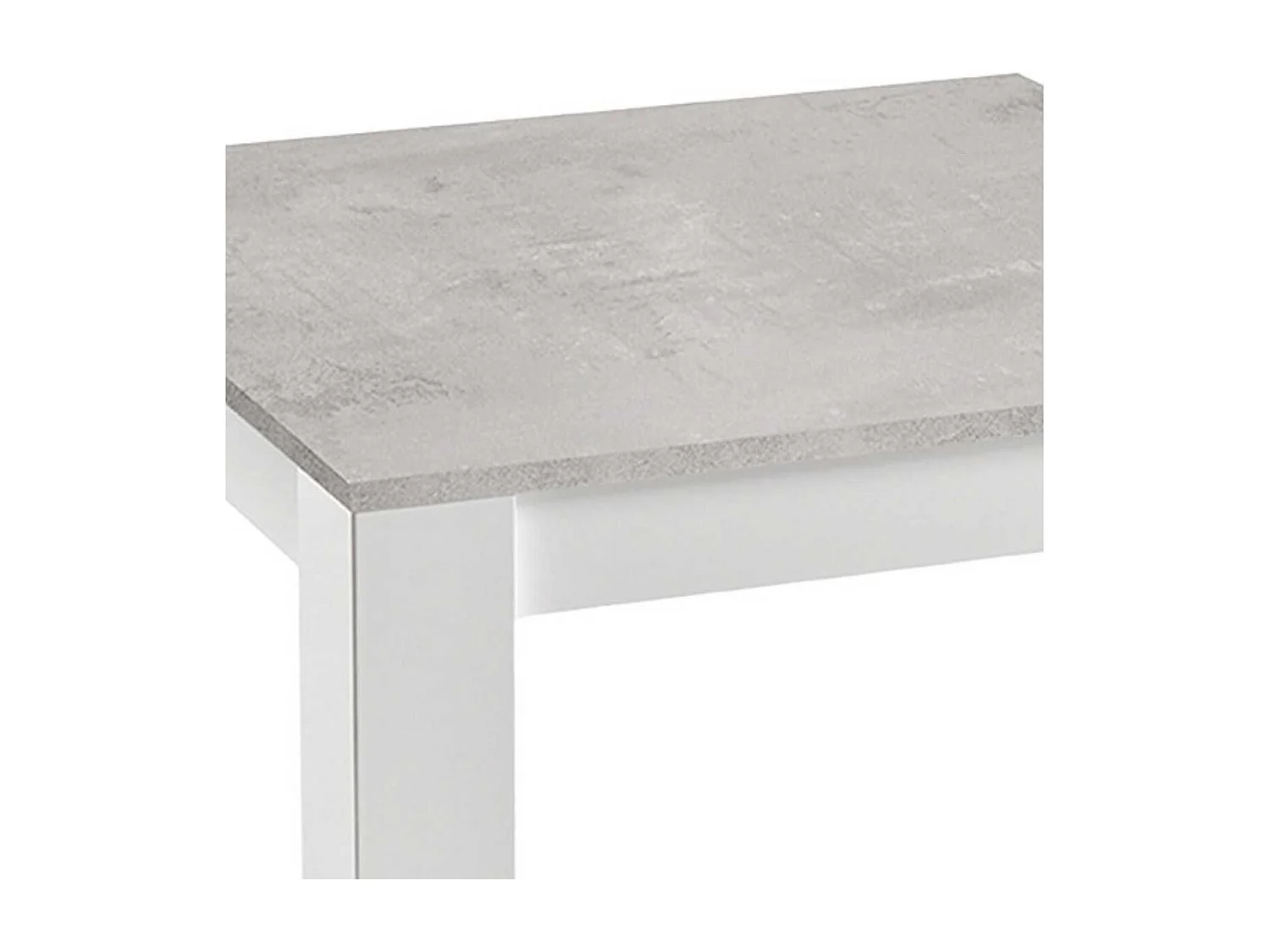DENAE - Table Basse Carrée 100cm Laquée Blanc Brillant et Gris Marbré