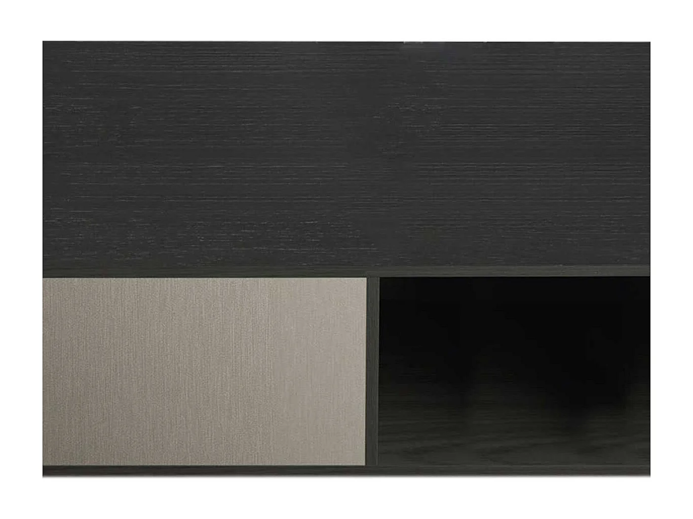 MANTA - Table Basse Effet Chêne Foncé et Champagne avec Niche