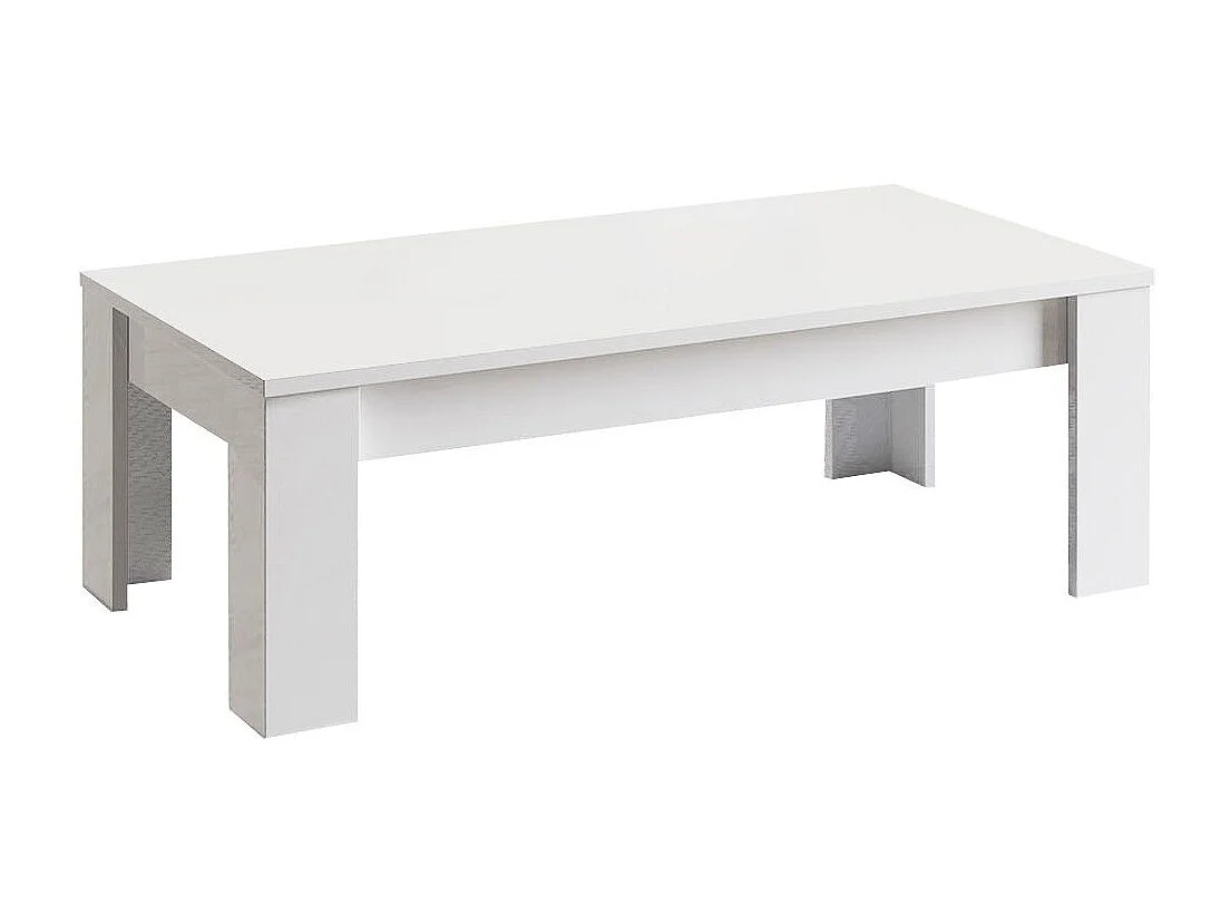 CLARK - Table Basse Rectangulaire L126cm Laquée Blanc