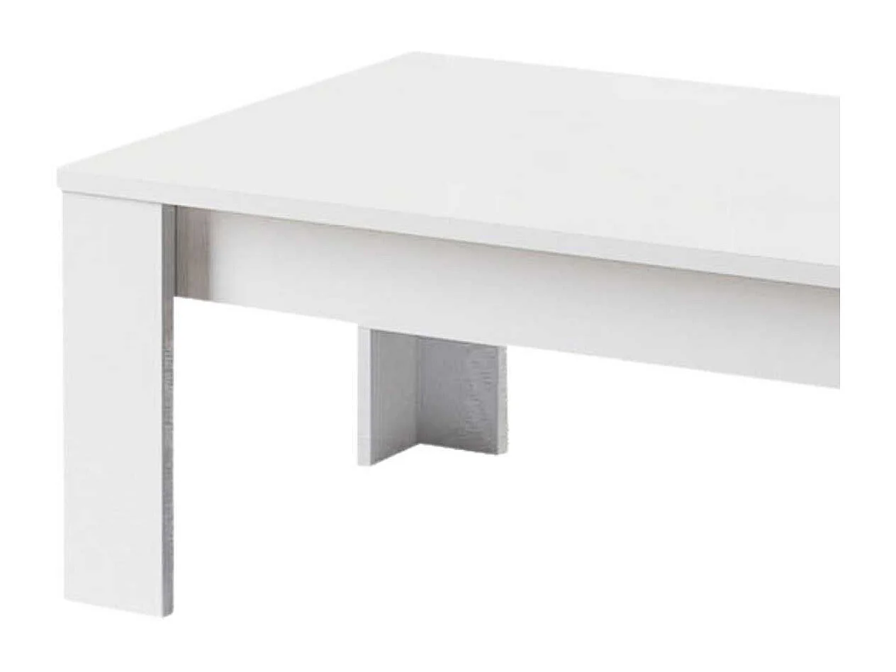 CLARK - Table Basse Rectangulaire L126cm Laquée Blanc