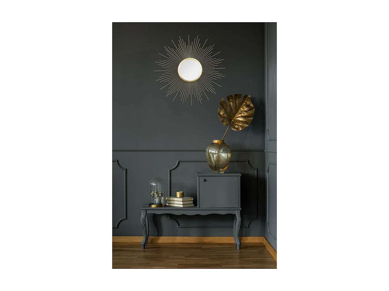 Miroir soleil Sunny, Métal, Or