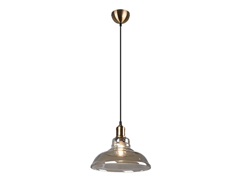 Lampada a sospensione, metallo, ottone invecchiato, 28x150x28 cm, Aldo