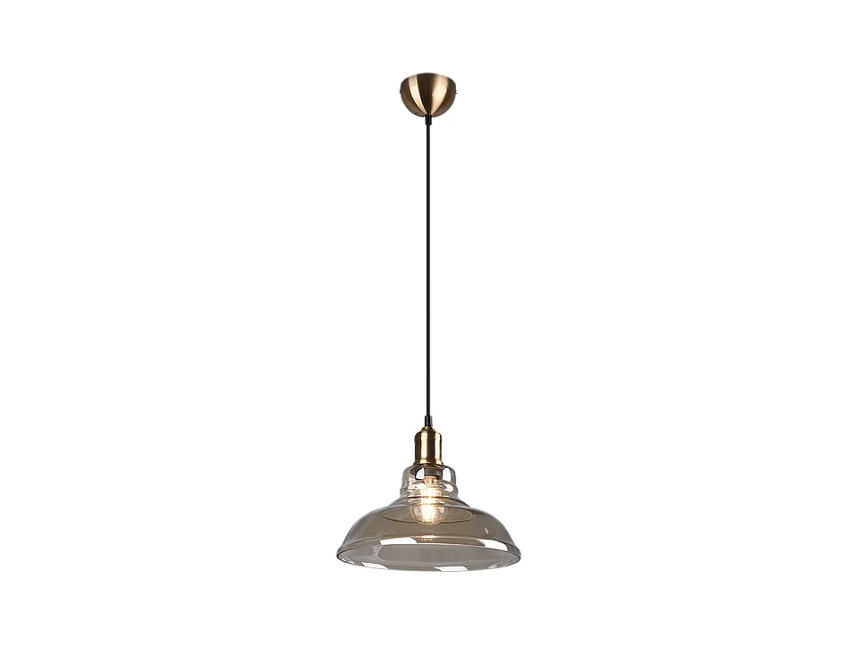Lampada a sospensione, metallo, ottone invecchiato, 28x150x28 cm, Aldo