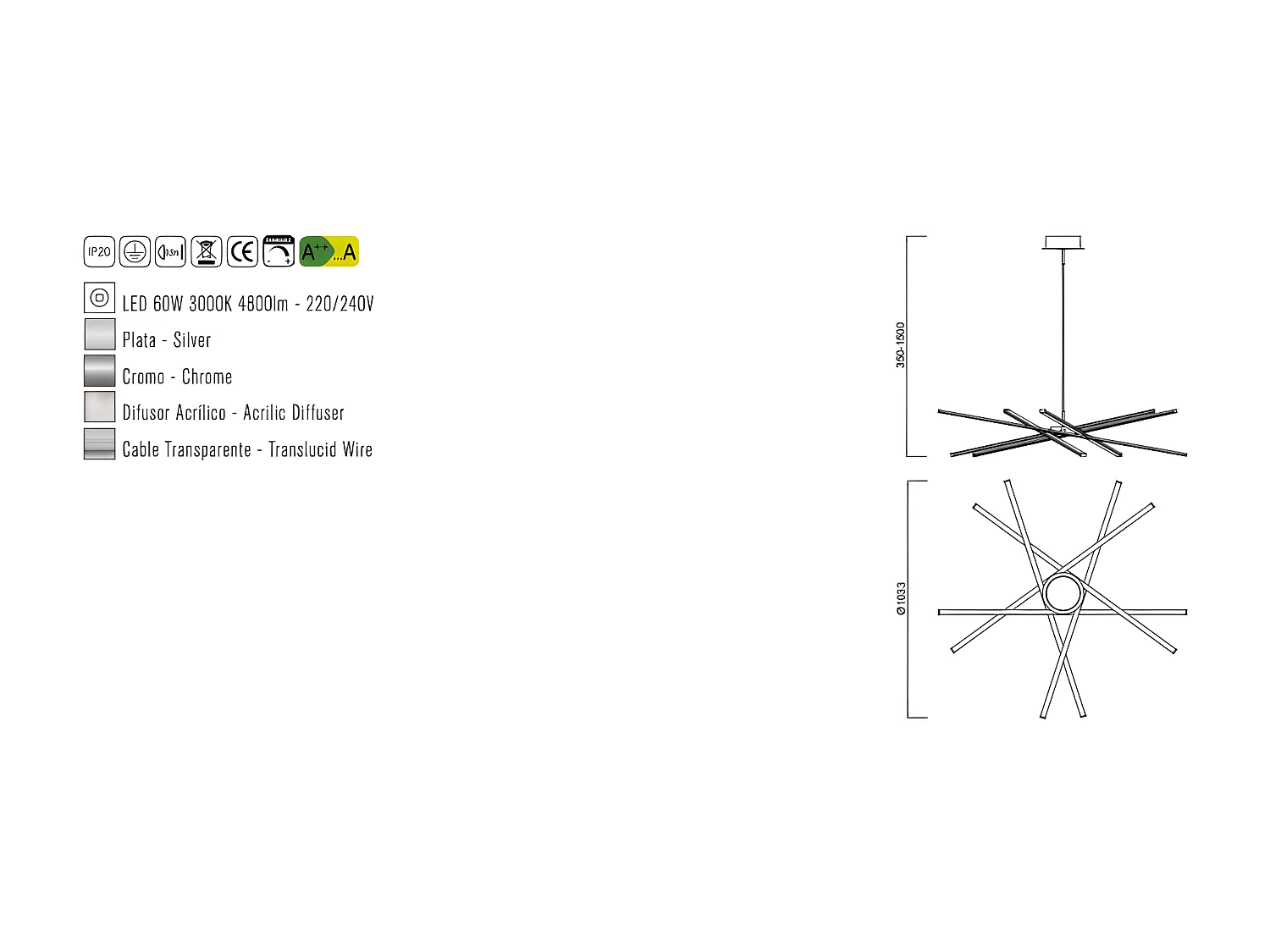 Suspension Star led xxl