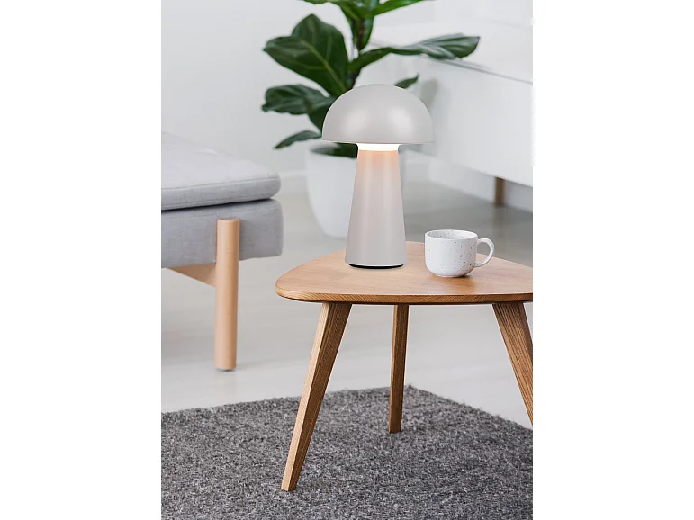 Lampada da tavolo da esterno LED, plastica, grigio, 13,6x21,5x13,6 cm, Lennon