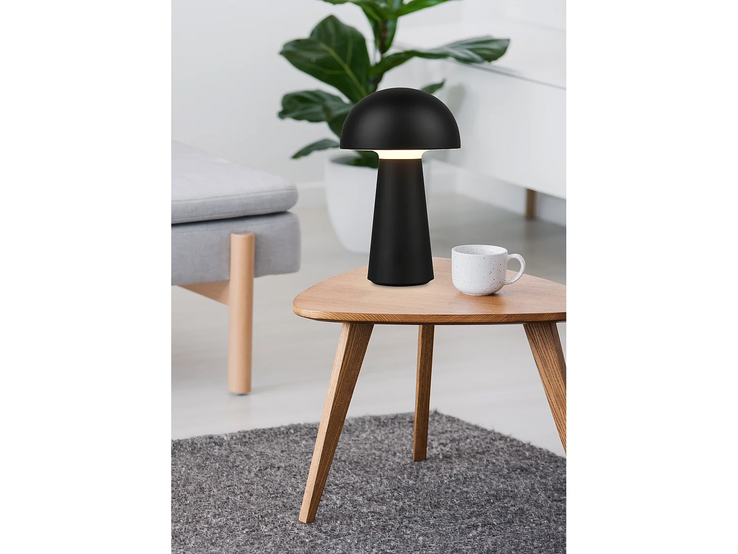 Lampada da tavolo da esterno LED, plastica, nero, 13,6x21,5x13,6 cm, Lennon