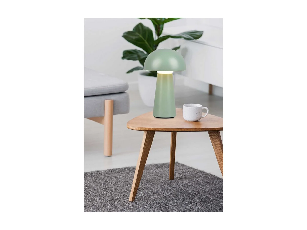 Lampada da tavolo da esterno LED, plastica, verde, 13,6x21,5x13,6 cm, Lennon