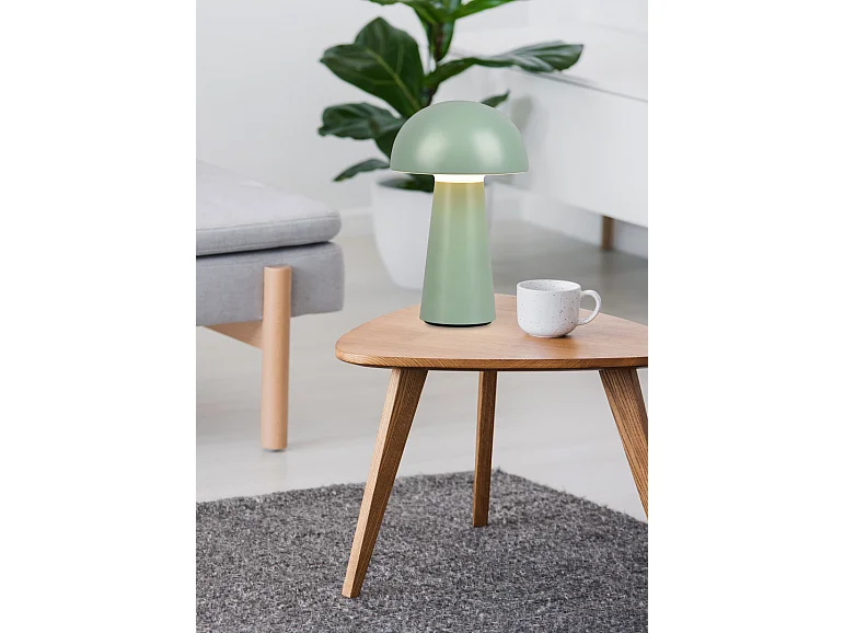 Lampada da tavolo da esterno LED, plastica, verde, 13,6x21,5x13,6 cm, Lennon