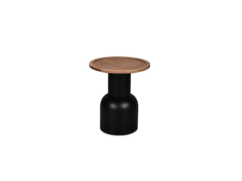 Bout de canapé noir et bois Taille S