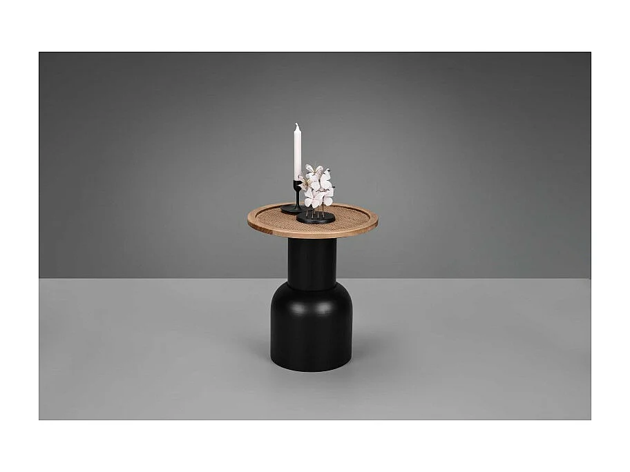 Bout de canapé noir et bois Taille S