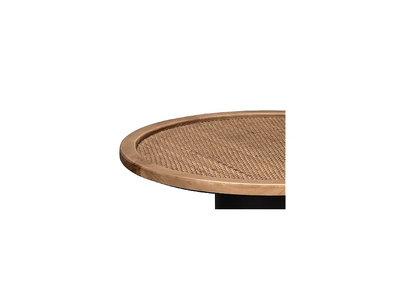 Bout de canapé noir et bois Taille S