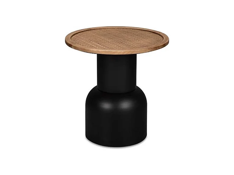 Bout de canapé noir et bois Taille M