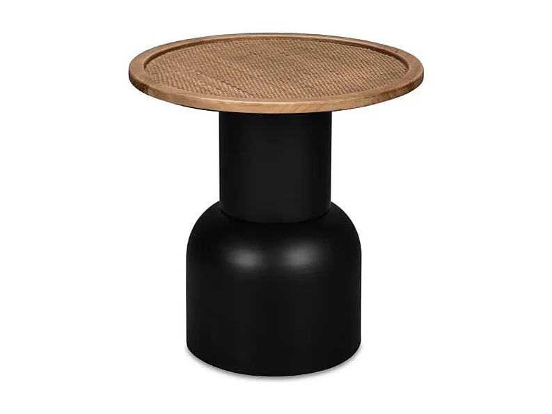 Bout de canapé noir et bois Taille M