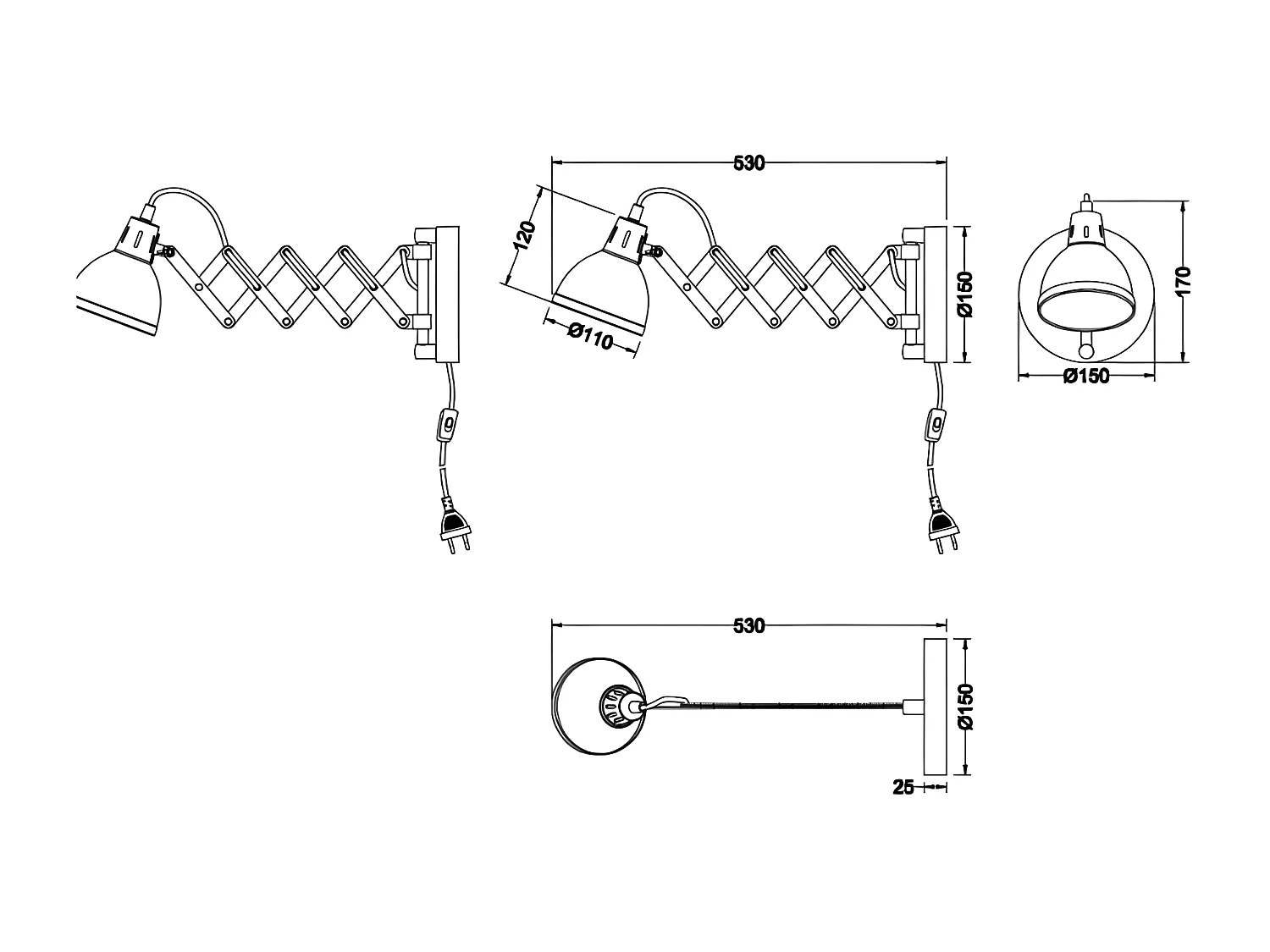 Applique filaire Scissor
