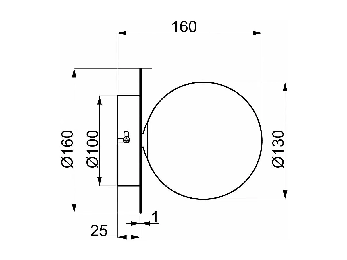 Applique murale verre et métal Marquise