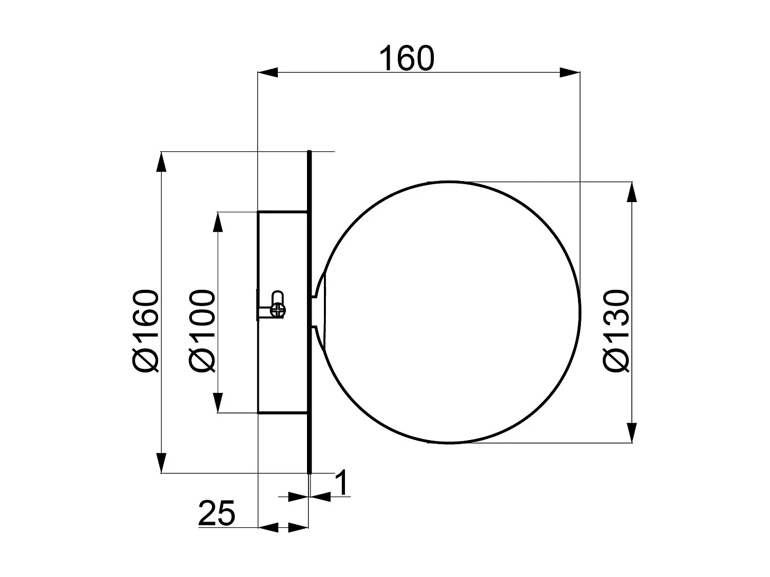 Applique murale verre et métal Marquise