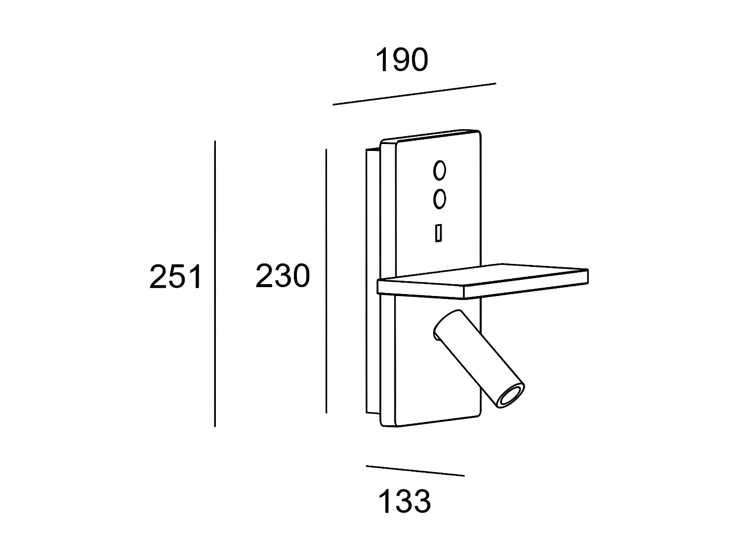 Lampe de chevet murale avec prise USB E-Lampe