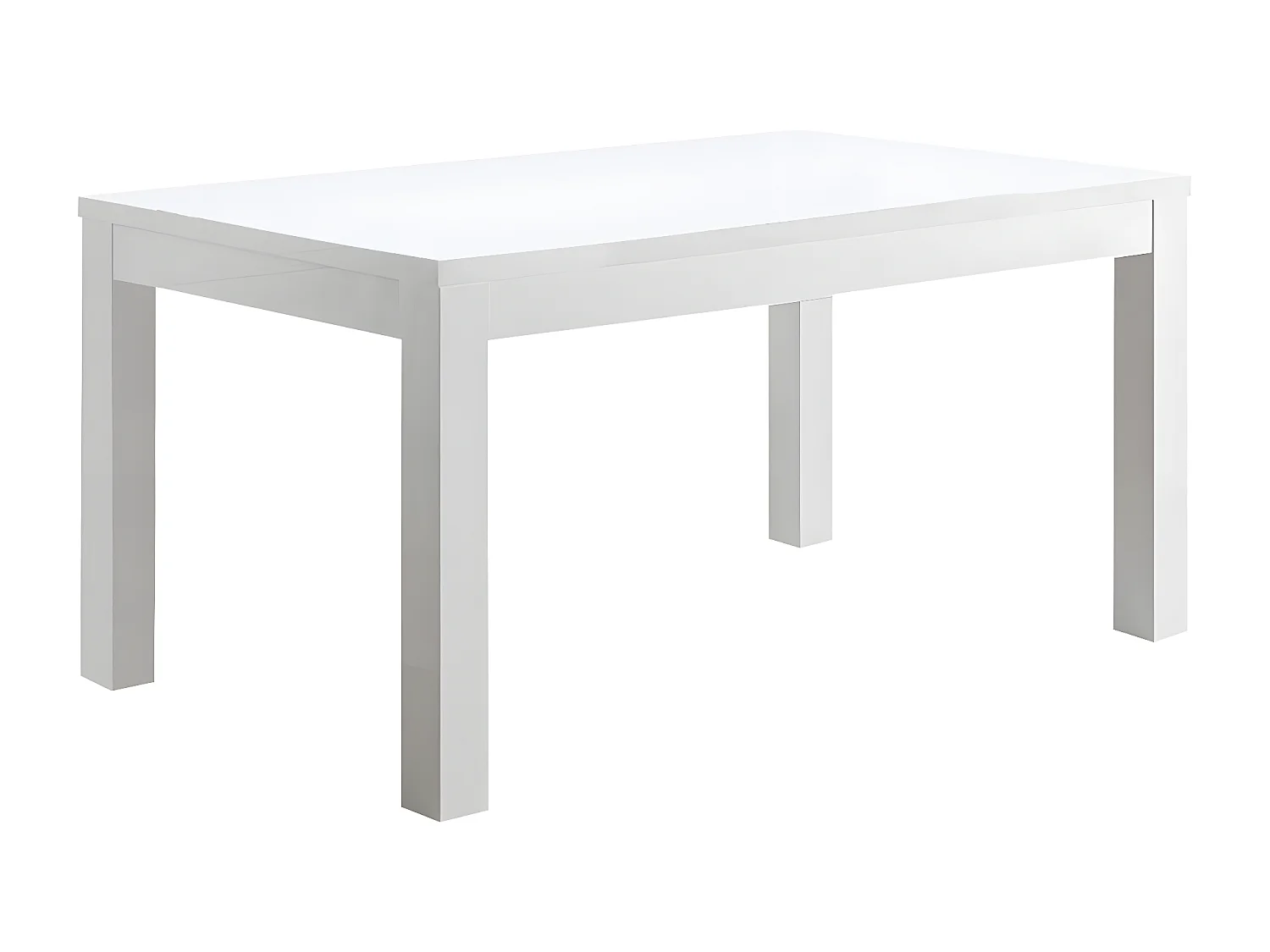 DEYTON - Ensemble Séjour Laqué Blanc Table 160cm + Vitrine avec Leds