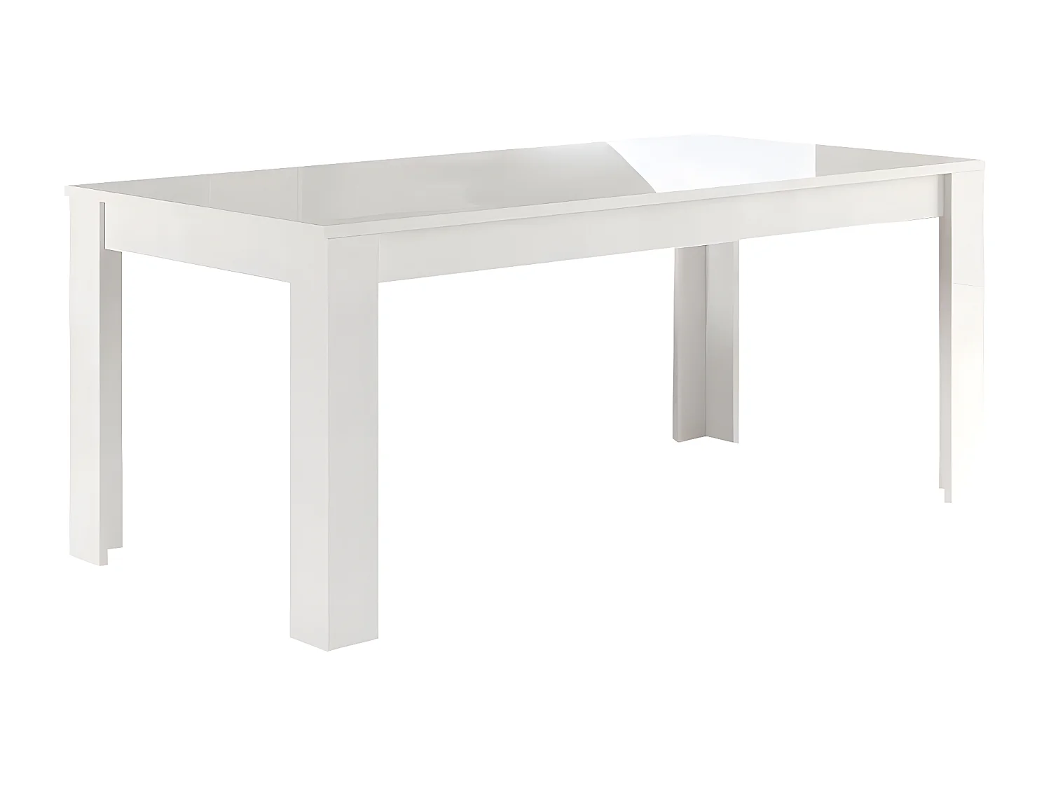 CLARK - Ensemble Séjour Laqué Blanc Table 160cm + Buffets 3 et 4 Portes
