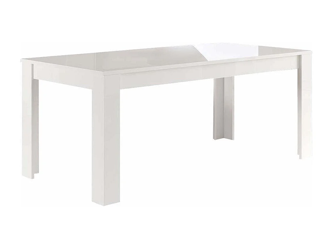 CLARK - Ensemble Séjour Laqué Blanc Table 160cm + Buffets 3 et 4 Portes
