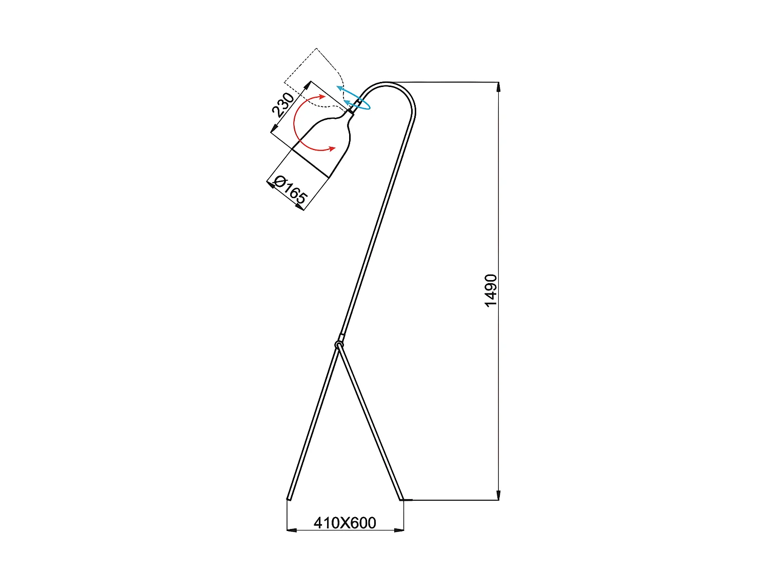 Lampadaire FIFTY ls au look année 50 aluminor