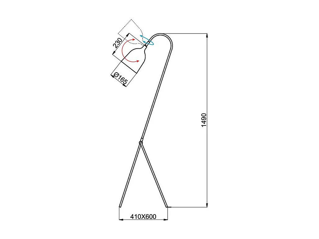 Lampadaire FIFTY ls au look année 50 aluminor