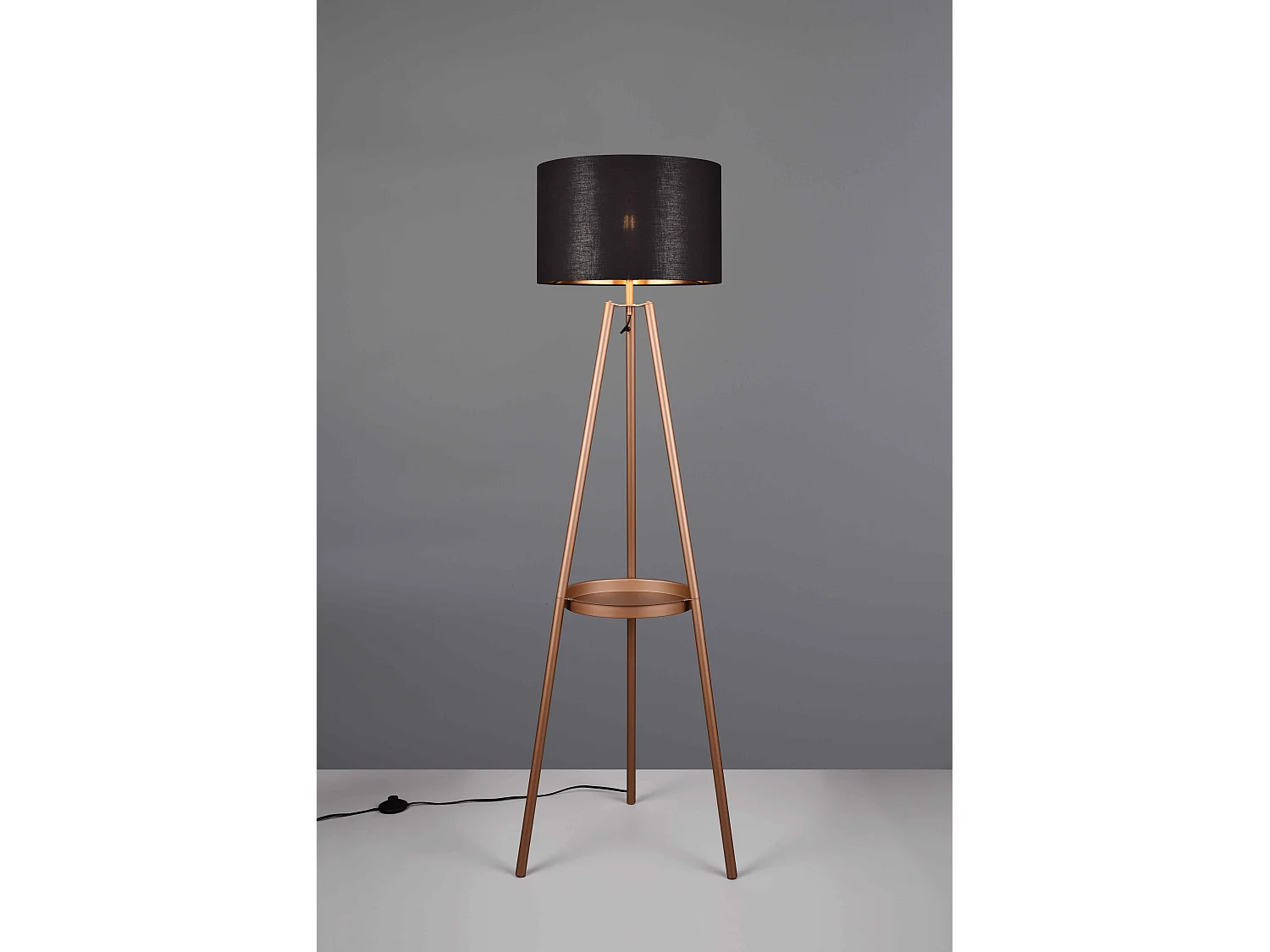 Lampadaire trois pieds design avec abat-jour tissu