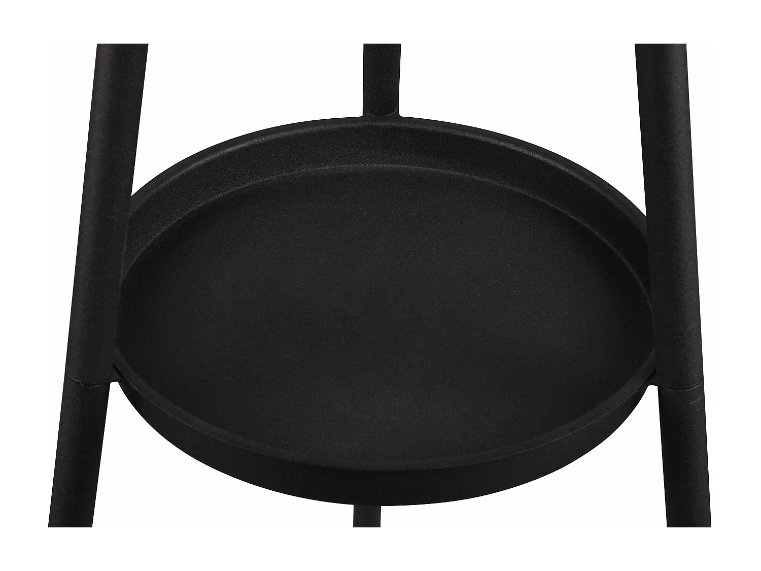 Piantana 3 piedi con tavolino, metallo, nero e tortora, H 153 cm, Colette