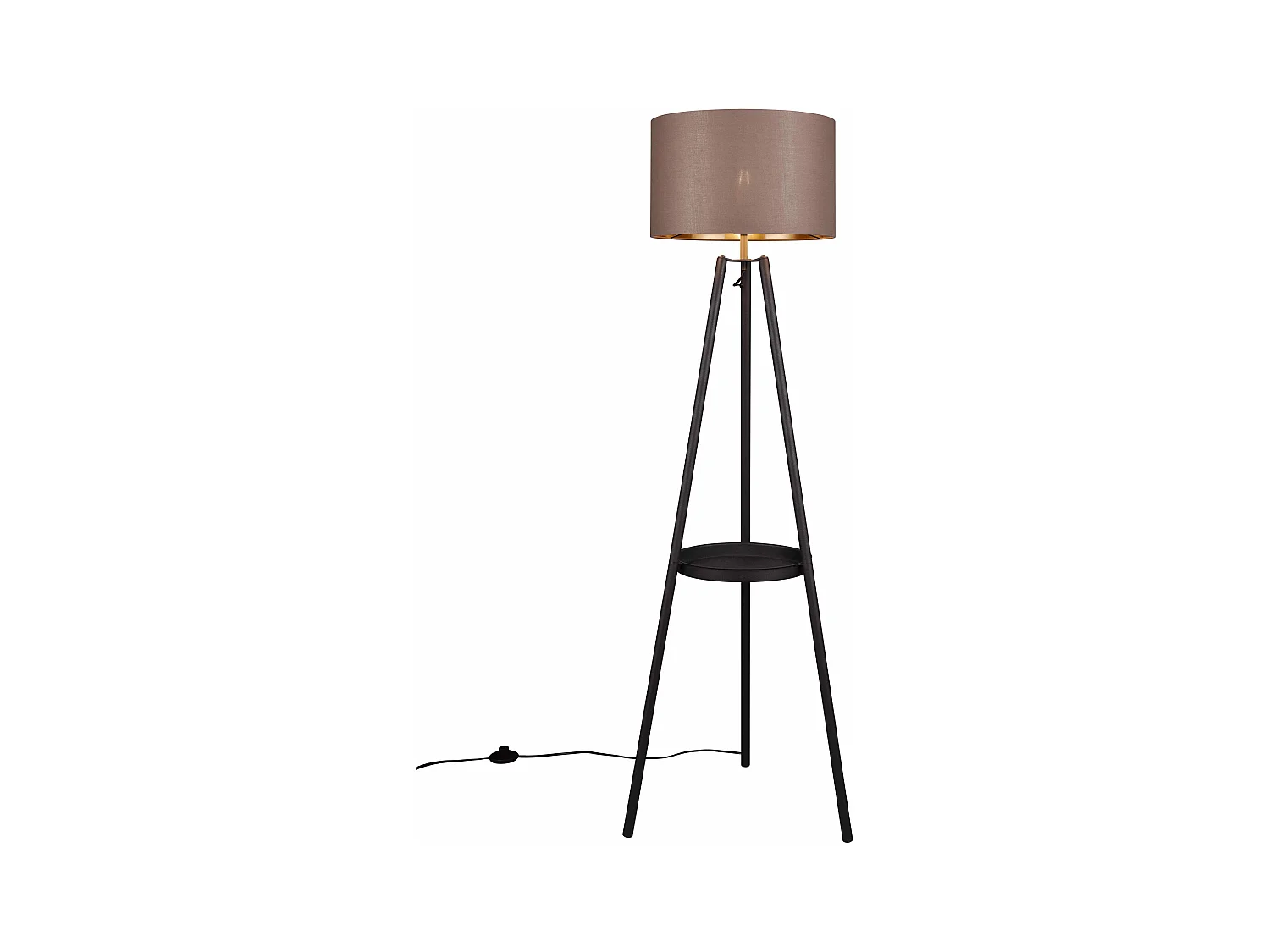 Lampadaire trois pieds design avec abat-jour tissu