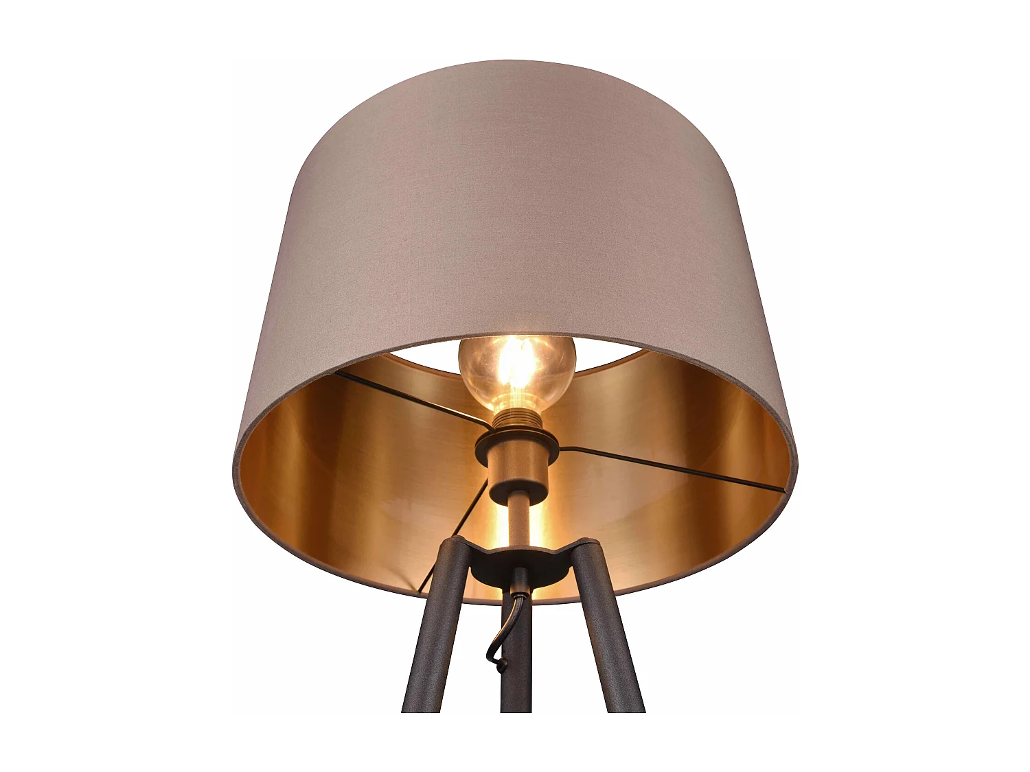 Lampadaire trois pieds design avec abat-jour tissu