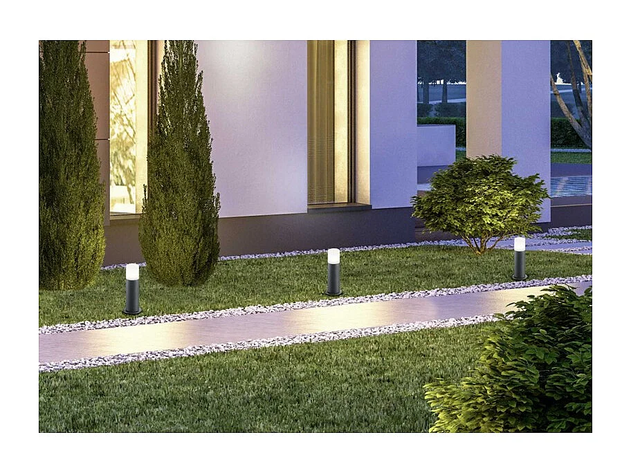 Borne extérieure 30 cm anthracite sans détecteur - Trio - Hoosic