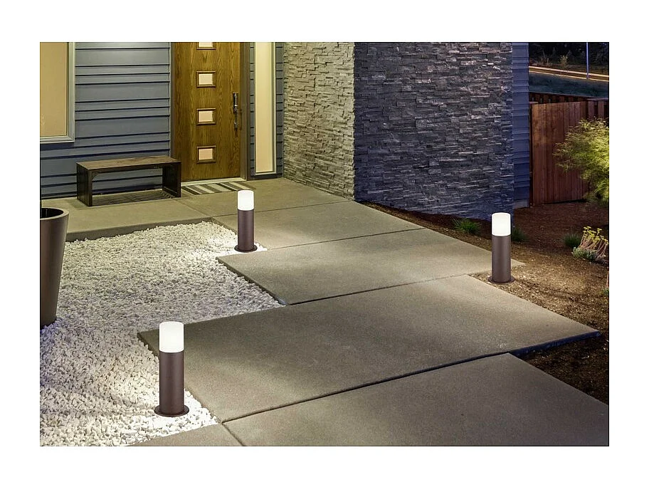 Borne extérieure 30 cm anthracite sans détecteur - Trio - Hoosic