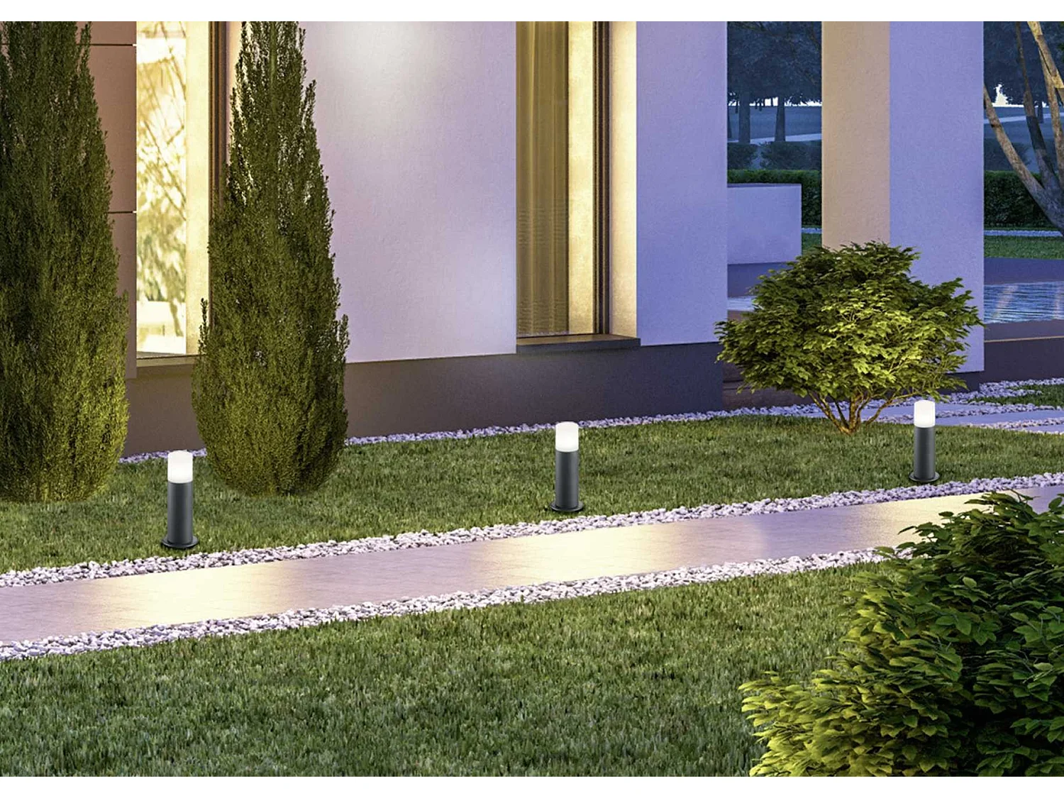 Borne extérieure 30 cm anthracite sans détecteur - Trio - Hoosic