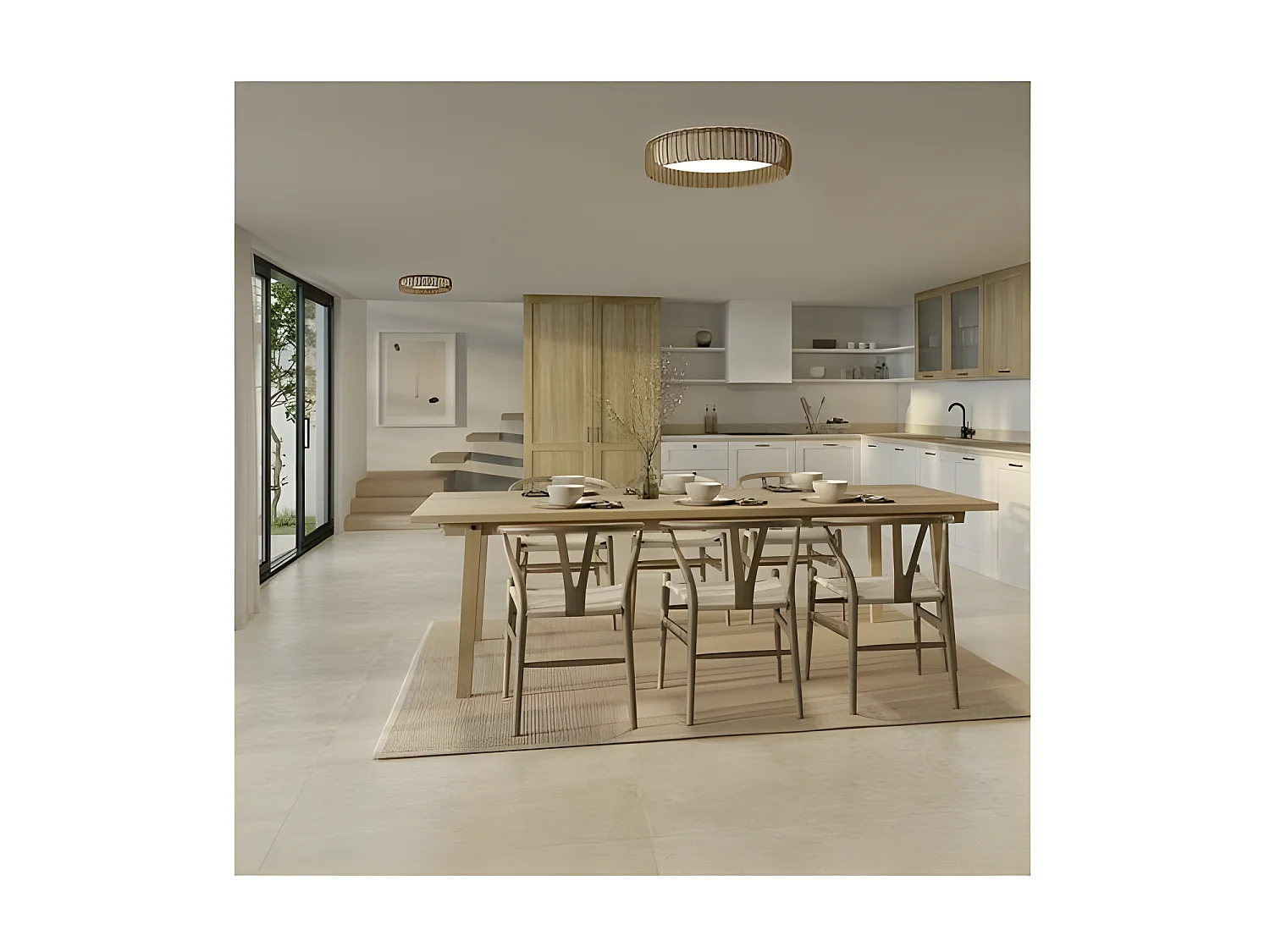 Plafonnier design rotin Kilimanjaro LED