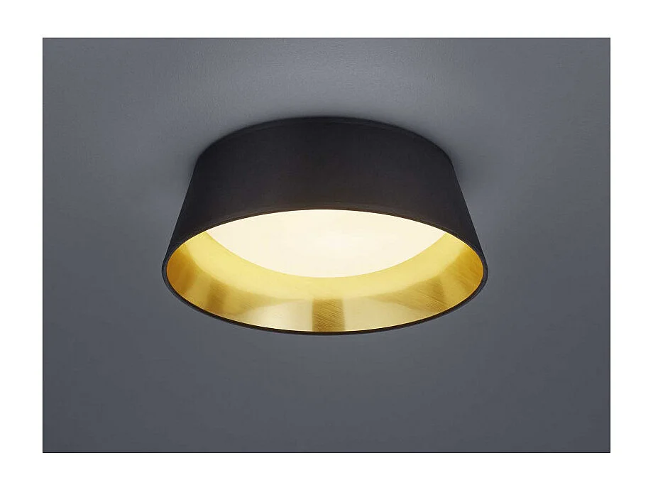 Plafoniera LED, tessuto, nero, 34x12x34 cm, Ponts
