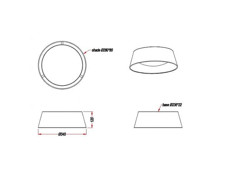 Plafonnier design rond Ponts 14W