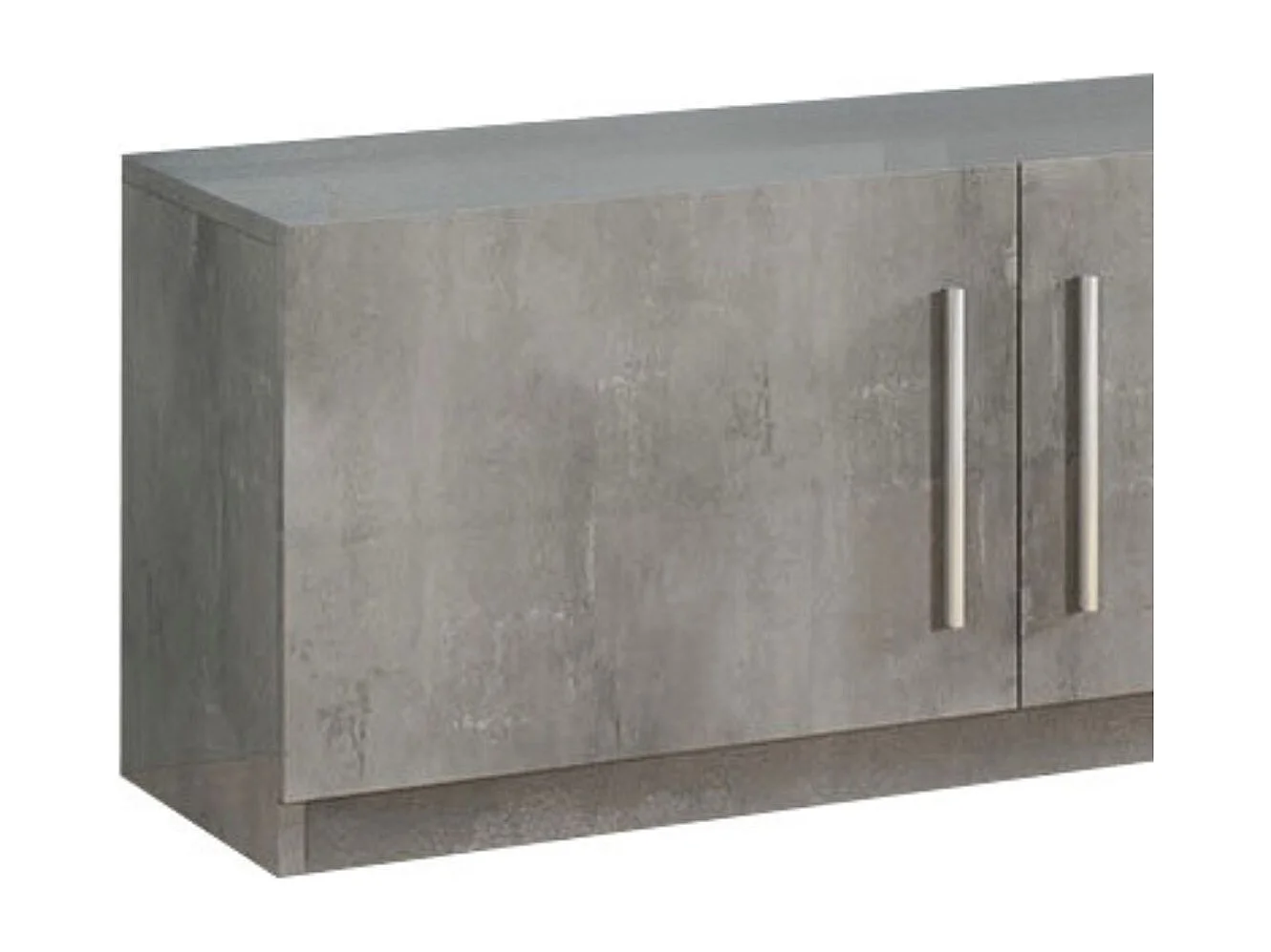 CLARK - Meuble TV 4 Portes Moderne Laqué Effet Marbre Poignées en Métal