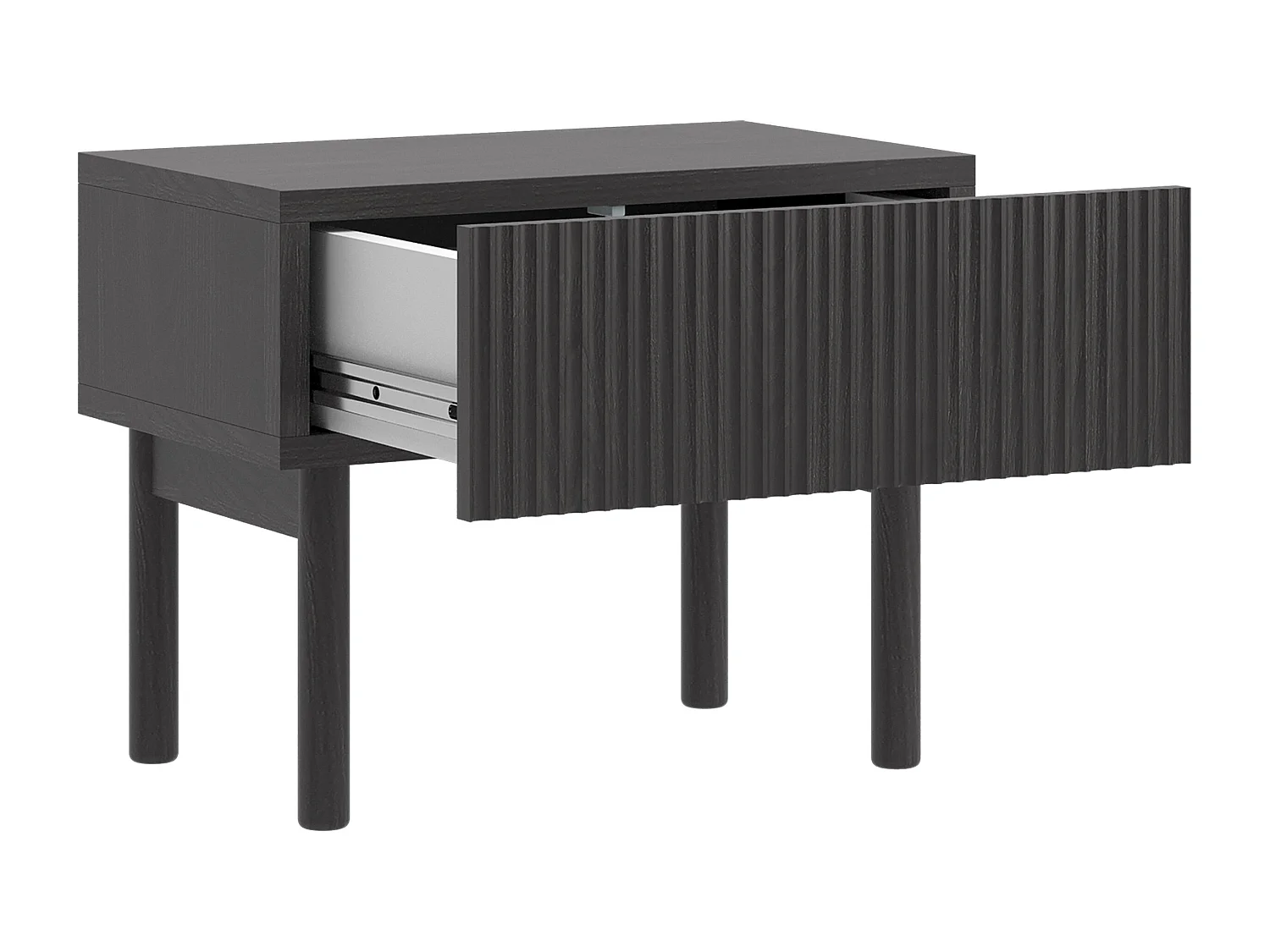 Table de chevet avec tiroir - debout - 50 cm - couleur du bois de frêne Portland - NOLIE