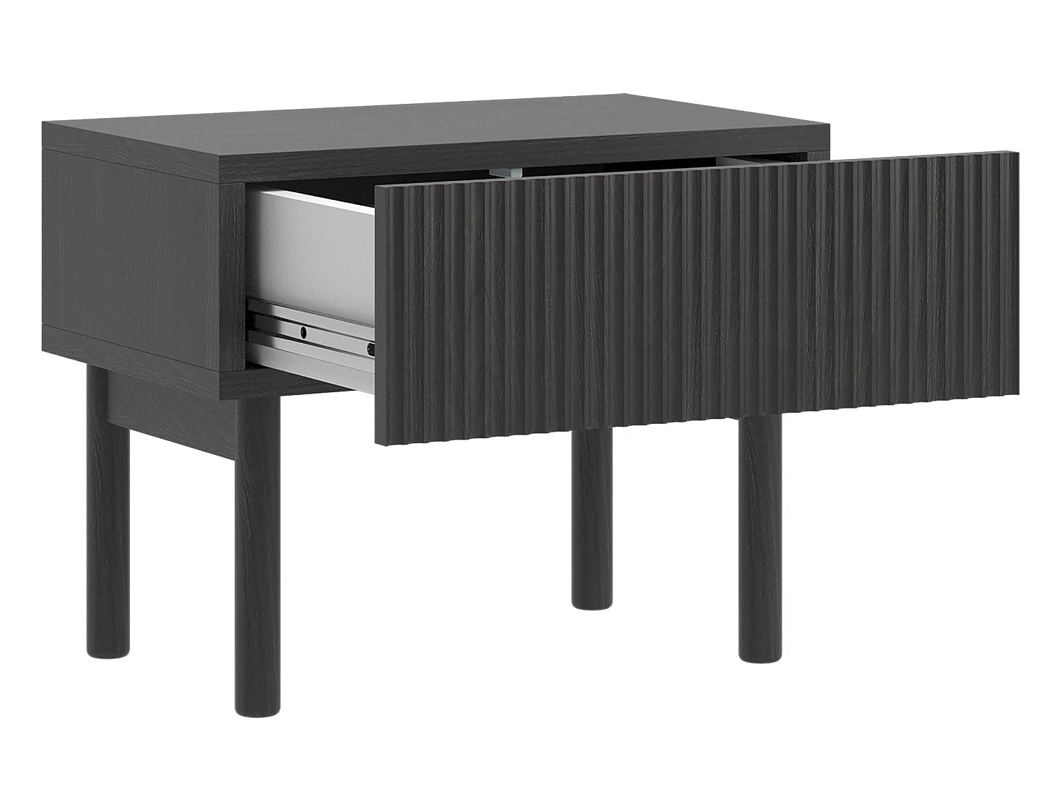 Table de chevet avec tiroir - debout - 50 cm - couleur du bois de frêne Portland - NOLIE