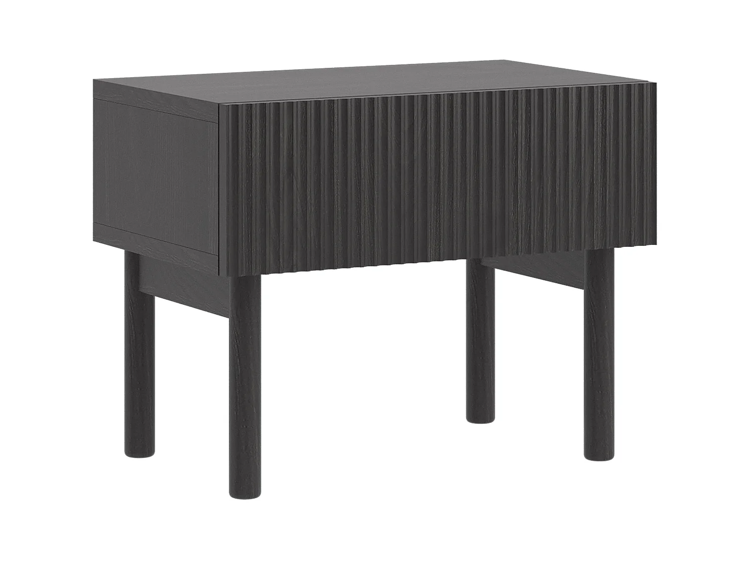 Table de chevet avec tiroir - debout - 50 cm - couleur du bois de frêne Portland - NOLIE