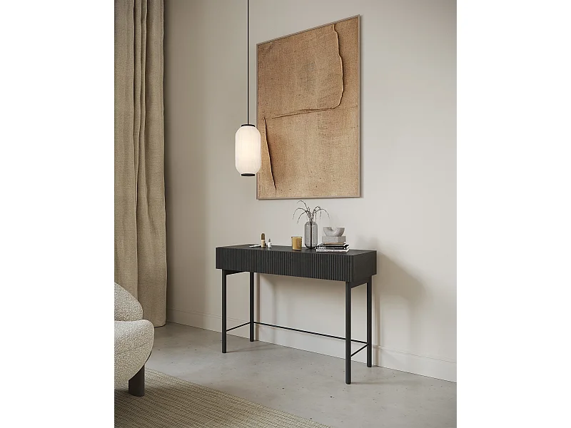 Coiffeuse avec tiroir - debout - 110 cm - couleur du bois de frêne Portland - NOLIE